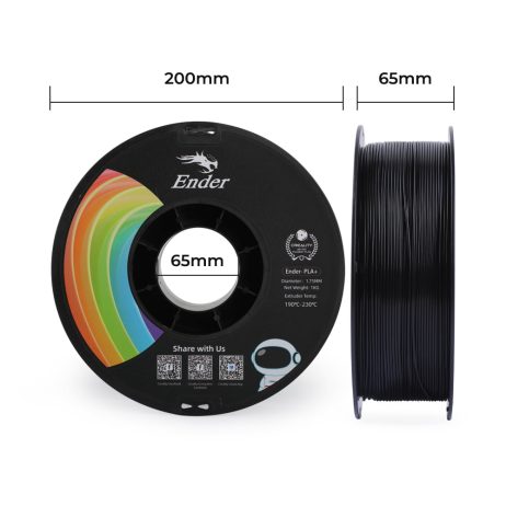 Creality Ender-PLA+ 3D Printing Filament 1.75mm (1kg – Black)