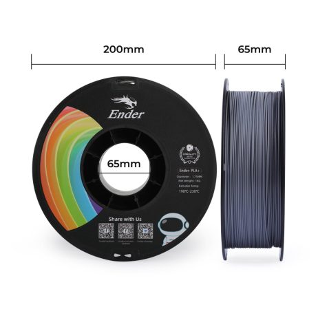 Creality Ender-PLA+ 3D Printing Filament 1.75mm (1kg – Grey)