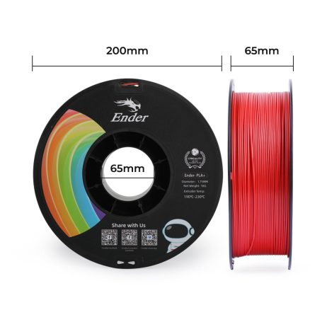 Creality Ender-PLA+ 3D Printing Filament 1.75mm (1kg – Red)