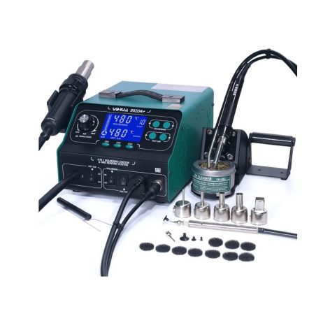 3in1 function YIHUA 992DA +soldering iron smoke absorb function hot air gun SMD soldering rework station