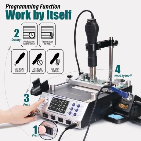 YIHUA YIHUA 853AAA Digital SMD Soldering Desoldering Hot Air Preheat BGA Rework Station 1 1