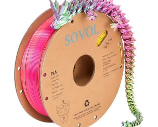 Sovol Silk Tricolors PLA Filaments Blue + Yellow & Fuchsia