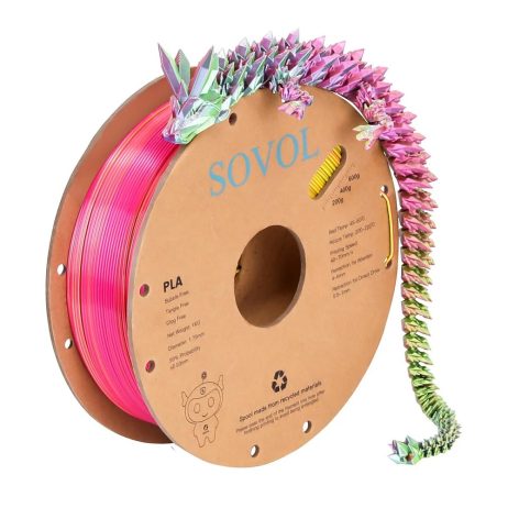 Sovol Silk Tricolors PLA Filaments Blue + Yellow & Fuchsia