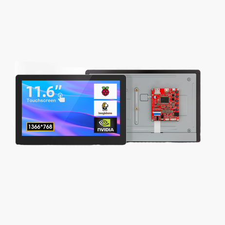 Elecrow CrowVision 11.6” Raspberry Pi Capacitive Touch Display HD 1366*768 IPS Screen for RPI LattePanda/Beaglebone/Jetson Nano, etc Plug Power Adapter Plug