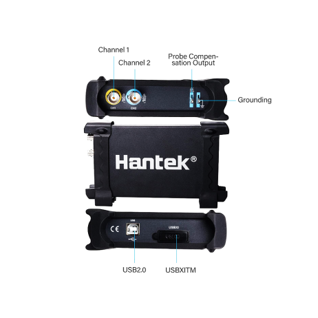 Hantek 6022BE PC-Based Oscilloscope 20MHz Bandwidth; 48MS/s Sample Rate; USB 2 Channel Computer Based Oscilloscope