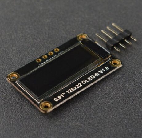 DFRobot Fermion: Monochrome 0.91” 128x32 I2C OLED Display with Chip Pad (Breakout)