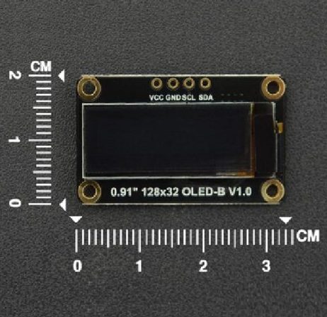 DFRobot Fermion: Monochrome 0.91” 128x32 I2C OLED Display with Chip Pad (Breakout)