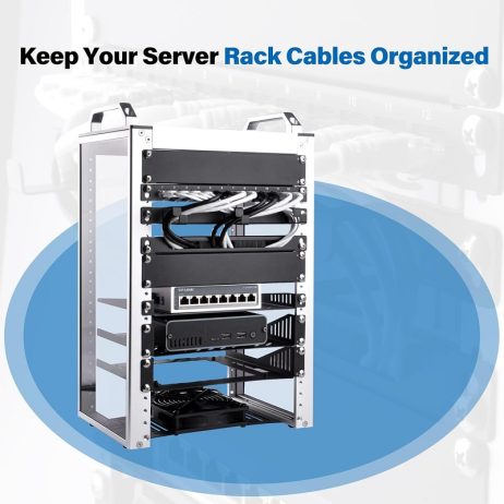 DeskPi 10inch Server Rack 0.5U Rack Cable Management Panel-with 3 D- Rings