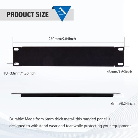 DeskPi RackMate Accessories Blank Panel 10 inch 1U Rack