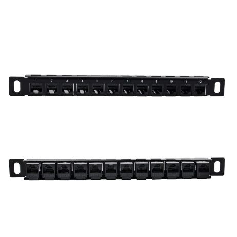 DeskPi Rackmate Accessories Network Patch Panel 12 Port CAT6 10inch 0.5U