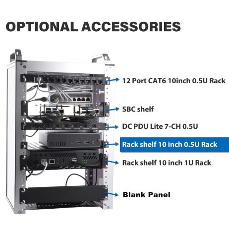 DeskPi RackMate Accessories Rack Shell 10 inch 0.5U Rack